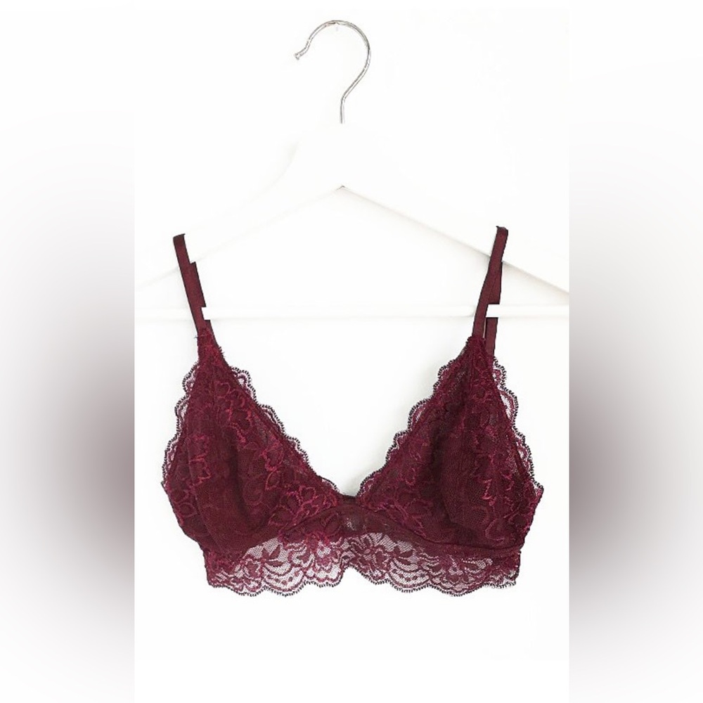 Anemone Burgundy Lace Bralette NEW